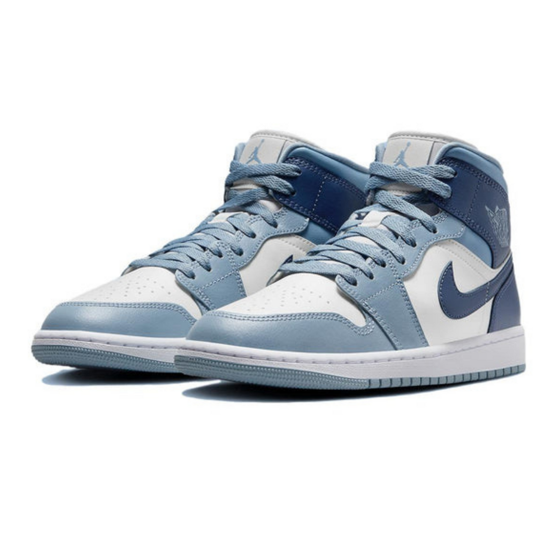 Air Jordan 1 Mid 'Two-Tone Blue'- Streetwear Fashion - ellesey.com