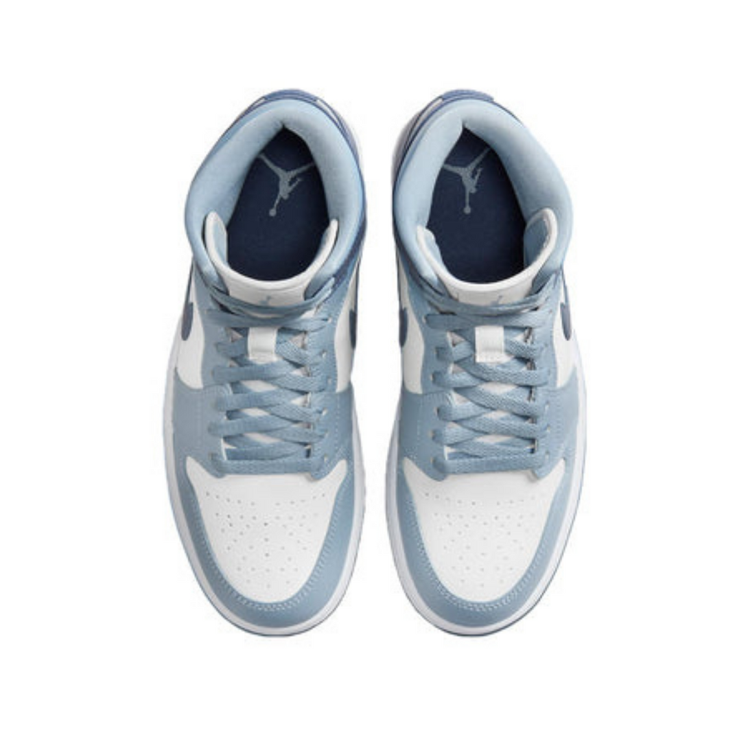 Air Jordan 1 Mid 'Two-Tone Blue'- Streetwear Fashion - ellesey.com