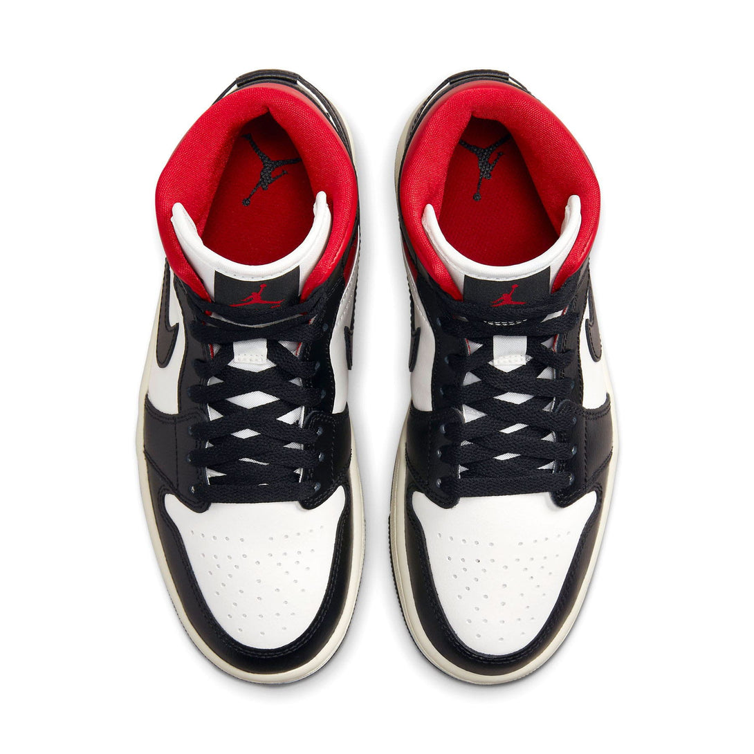 Air Jordan 1 Mid Wmns 'Black Sail Gym Red'- Streetwear Fashion - ellesey.com