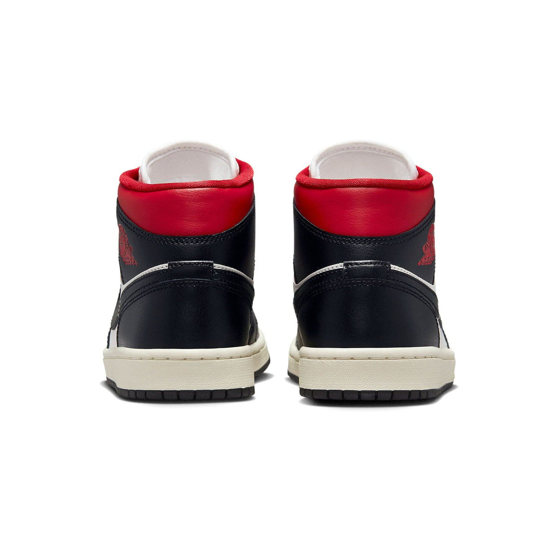 Air Jordan 1 Mid Wmns 'Black Sail Gym Red'- Streetwear Fashion - ellesey.com