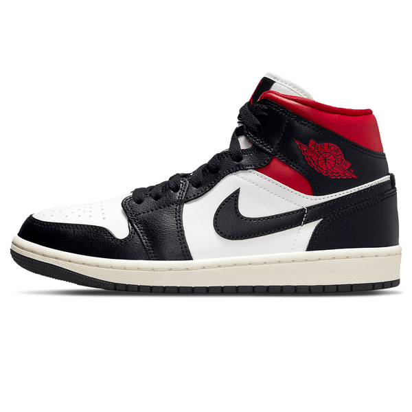 Air Jordan 1 Mid Wmns 'Black Sail Gym Red'- Streetwear Fashion - ellesey.com