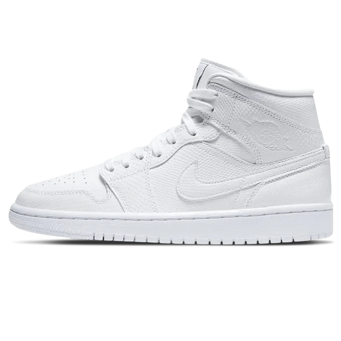 Air Jordan 1 Mid Wmns 'White Snakeskin'- Streetwear Fashion - ellesey.com