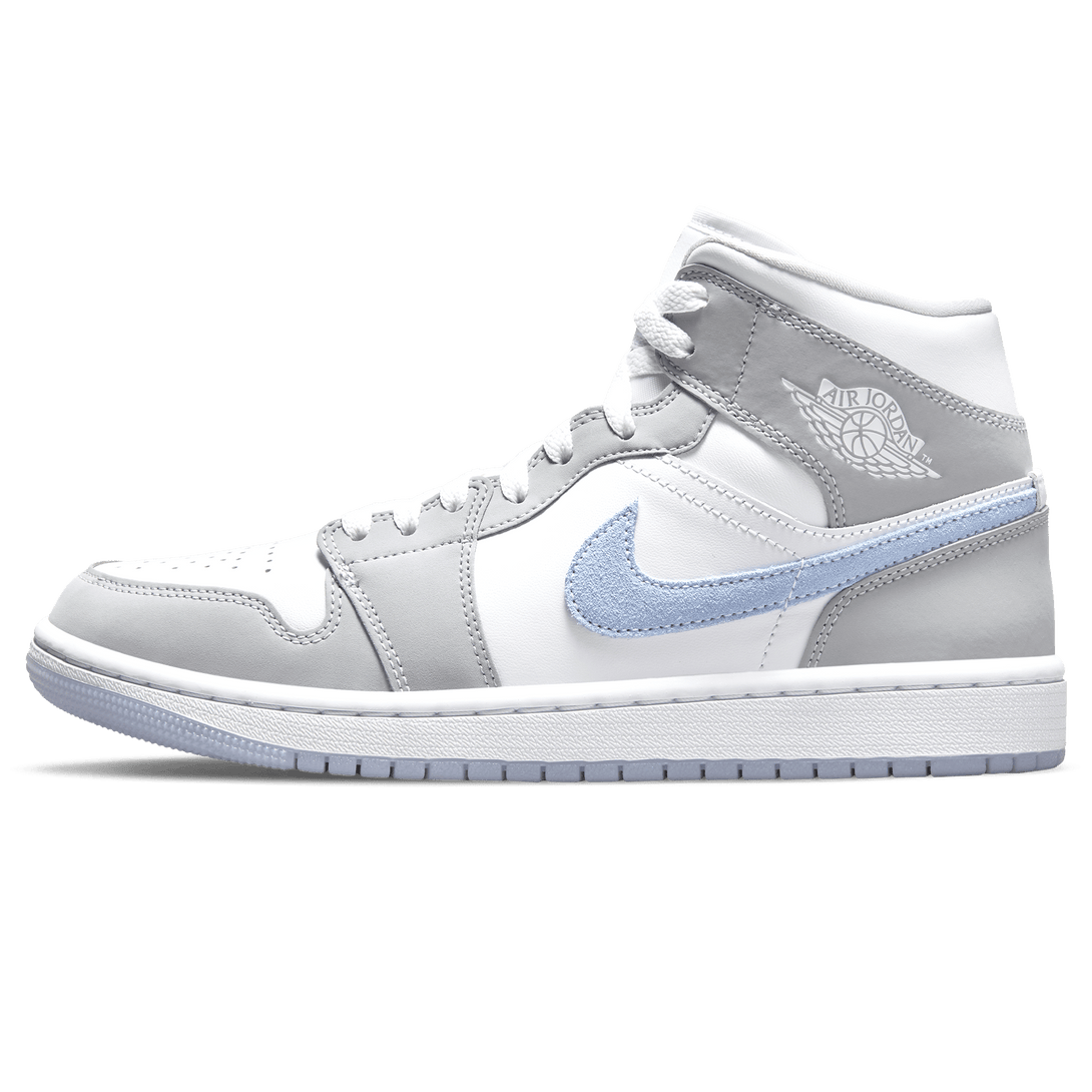 Air Jordan 1 Mid Wmns 'White Wolf Grey'- Streetwear Fashion - ellesey.com