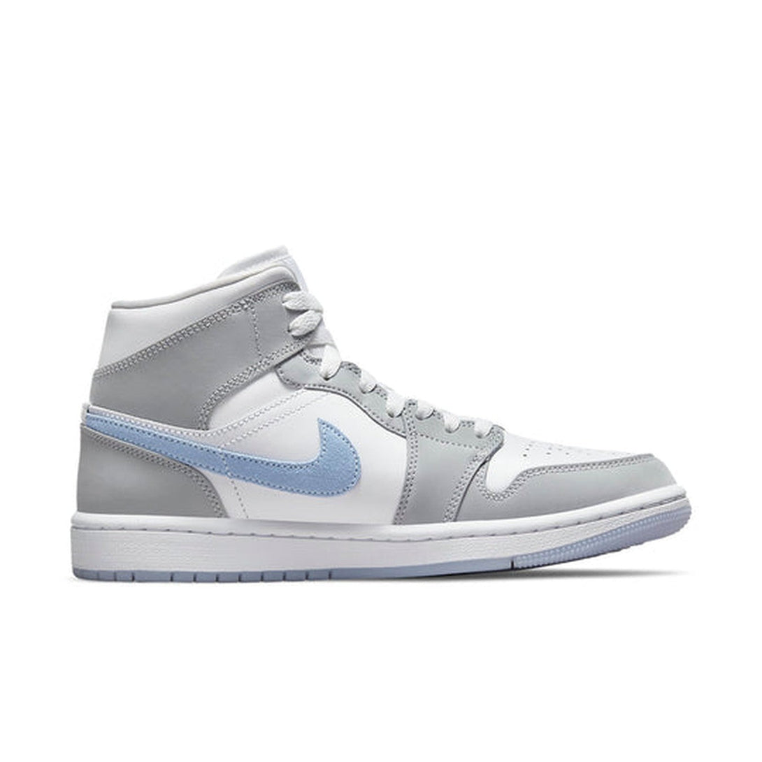 Air Jordan 1 Mid 'Wolf Grey Aluminum'- Streetwear Fashion - ellesey.com