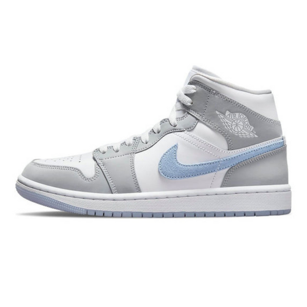 Air Jordan 1 Mid 'Wolf Grey Aluminum'- Streetwear Fashion - ellesey.com