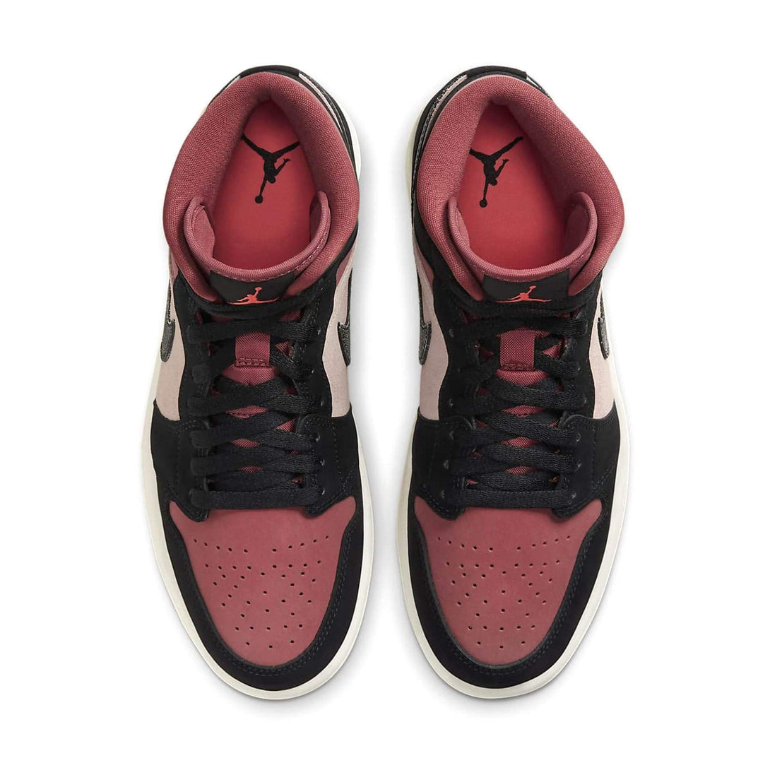 Air Jordan 1 Wmns Mid 'Burgundy Dusty Pink'- Streetwear Fashion - ellesey.com