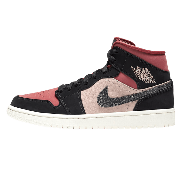 Air Jordan 1 Wmns Mid 'Burgundy Dusty Pink'- Streetwear Fashion - ellesey.com