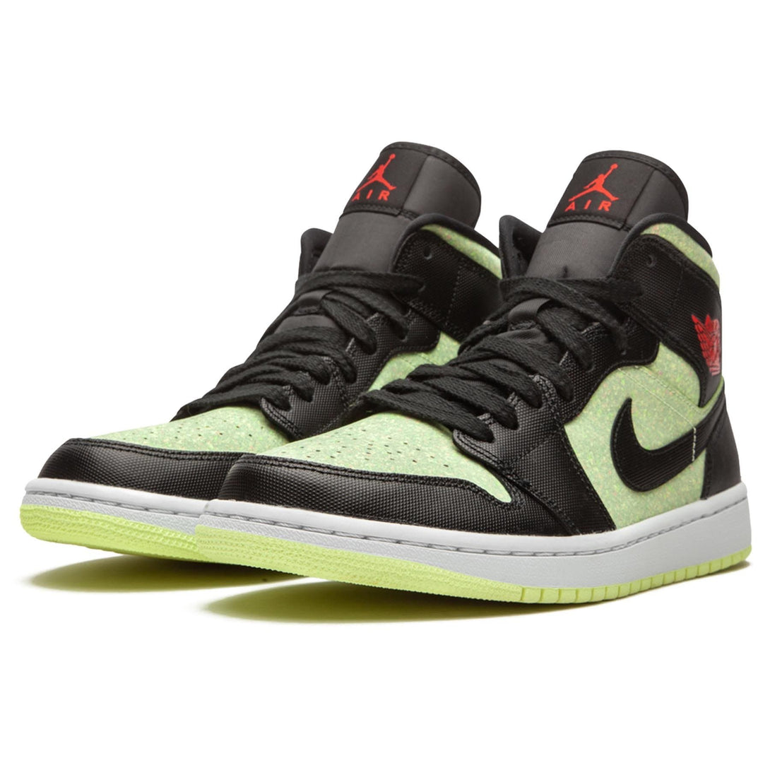 Air Jordan 1 Wmns Mid SE 'Black Barely Volt'- Streetwear Fashion - ellesey.com