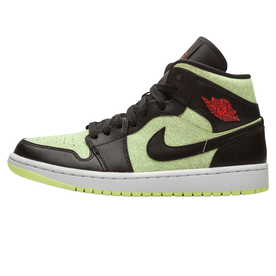 Air Jordan 1 Wmns Mid SE 'Black Barely Volt'- Streetwear Fashion - ellesey.com