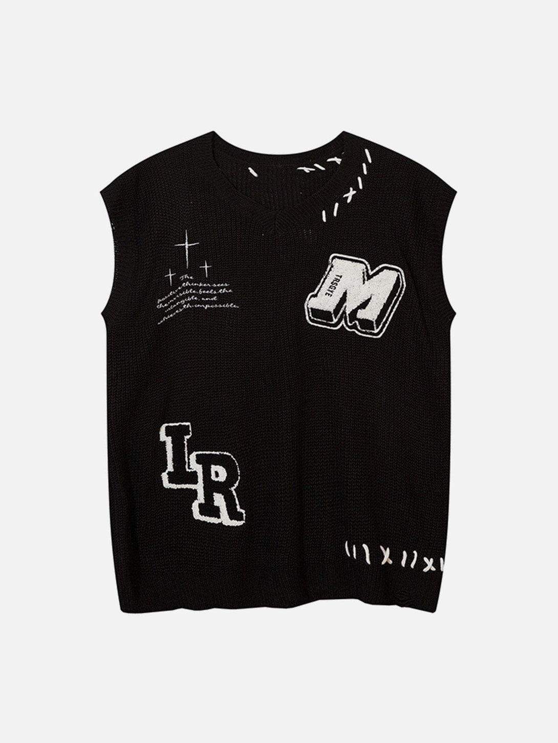 Ellesey - 3D Letters Sweater Vest-Streetwear Fashion - ellesey.com