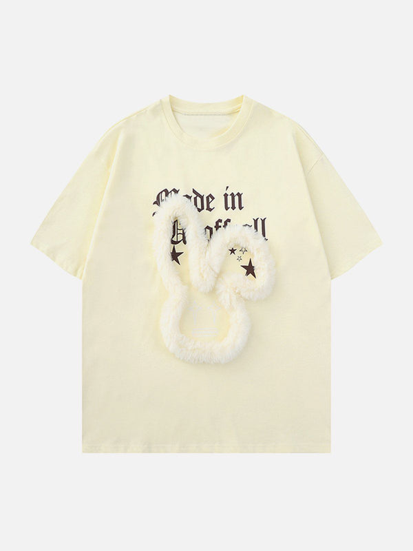 Ellesey - 3D Rabbit Lettered Print Tee- Streetwear Fashion - ellesey.com