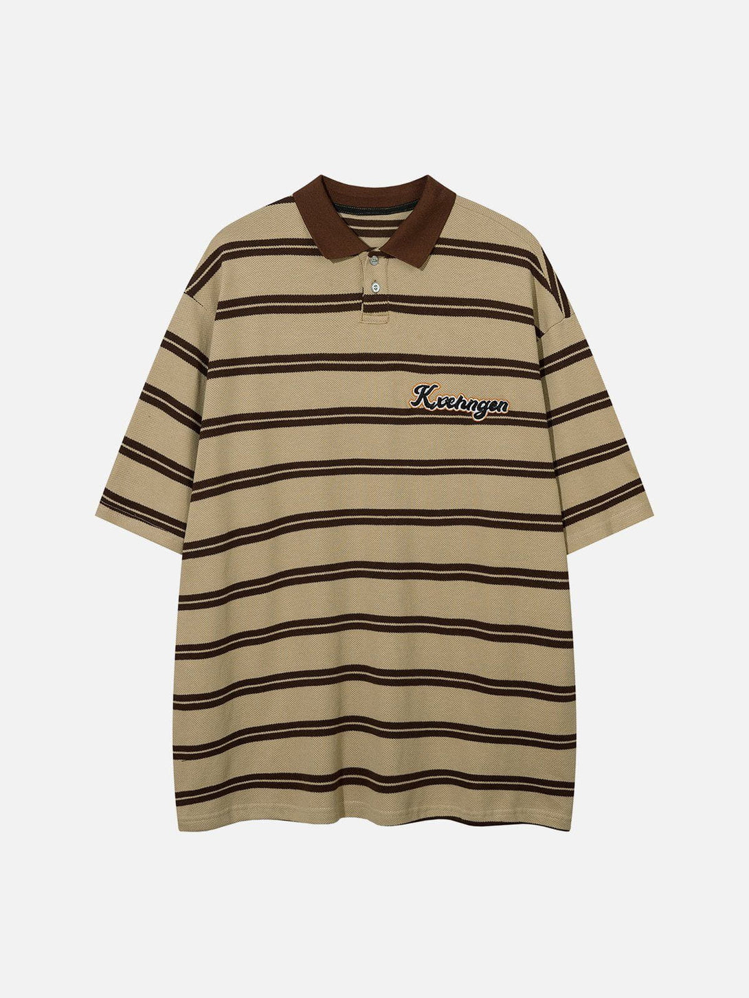 Ellesey - 5D Skin Embroidery Stripes Polo Tee- Streetwear Fashion - ellesey.com