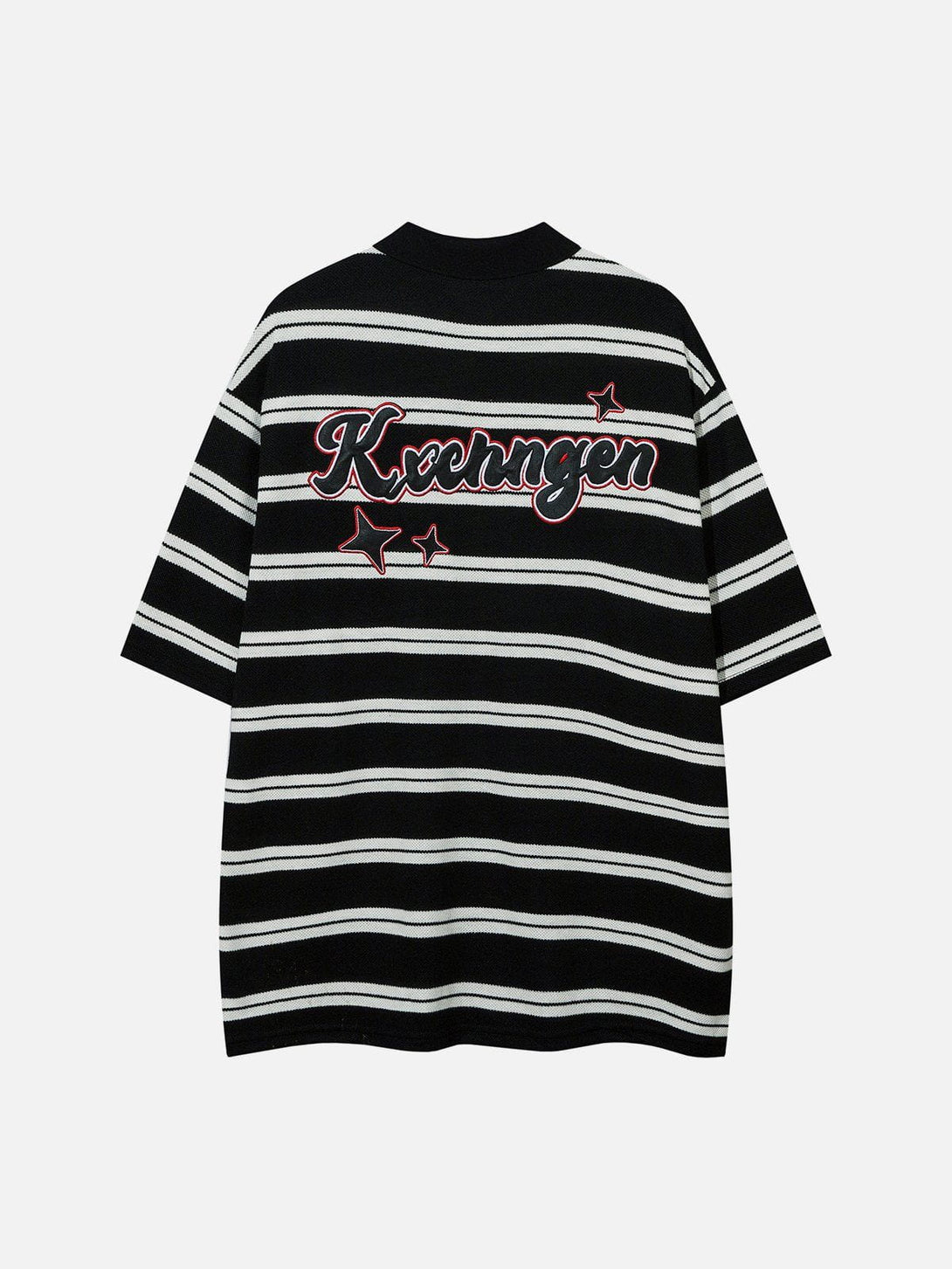 Ellesey - 5D Skin Embroidery Stripes Polo Tee- Streetwear Fashion - ellesey.com