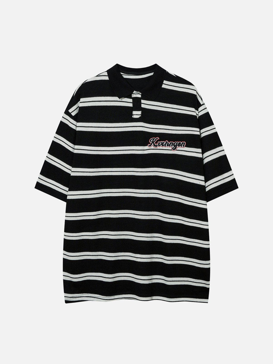 Ellesey - 5D Skin Embroidery Stripes Polo Tee- Streetwear Fashion - ellesey.com