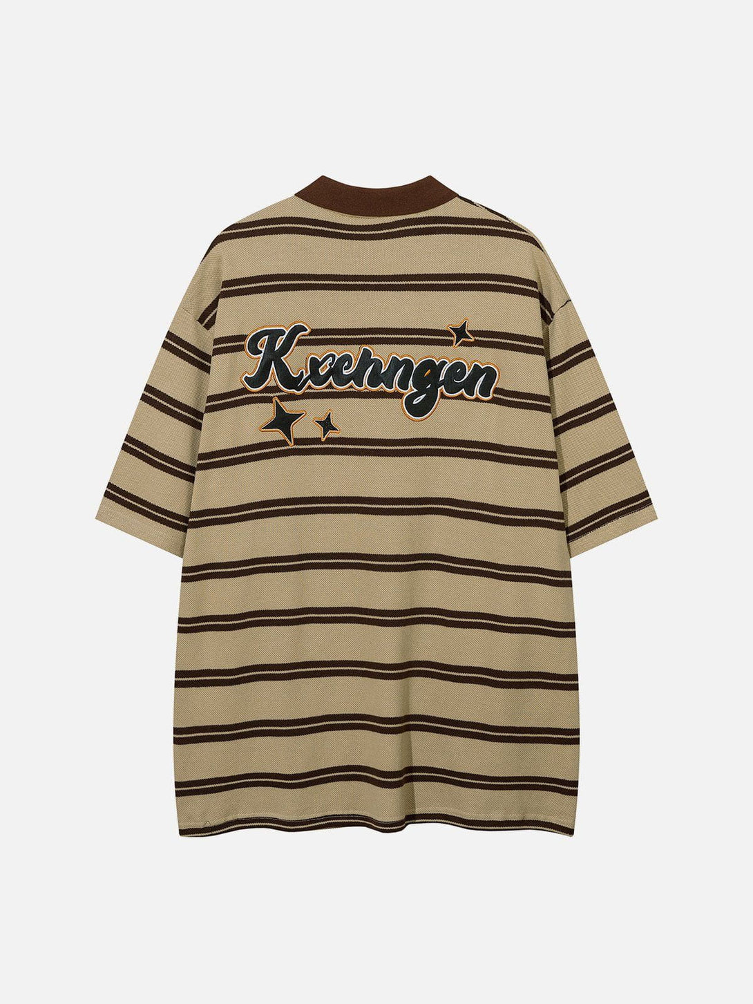 Ellesey - 5D Skin Embroidery Stripes Polo Tee- Streetwear Fashion - ellesey.com