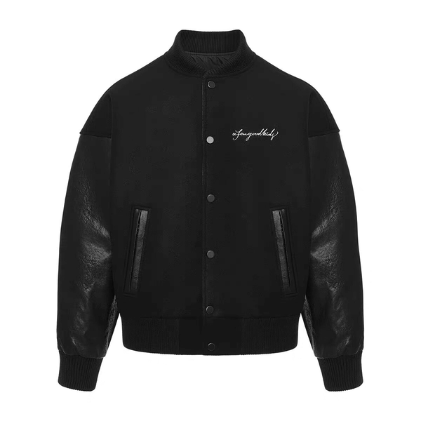 Ellesey - AFGK Black Varsity Jacket- Streetwear Fashion - ellesey.com