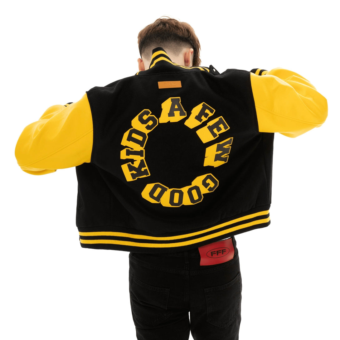 Ellesey - AFGK Yellow Varsity Jacket- Streetwear Fashion - ellesey.com