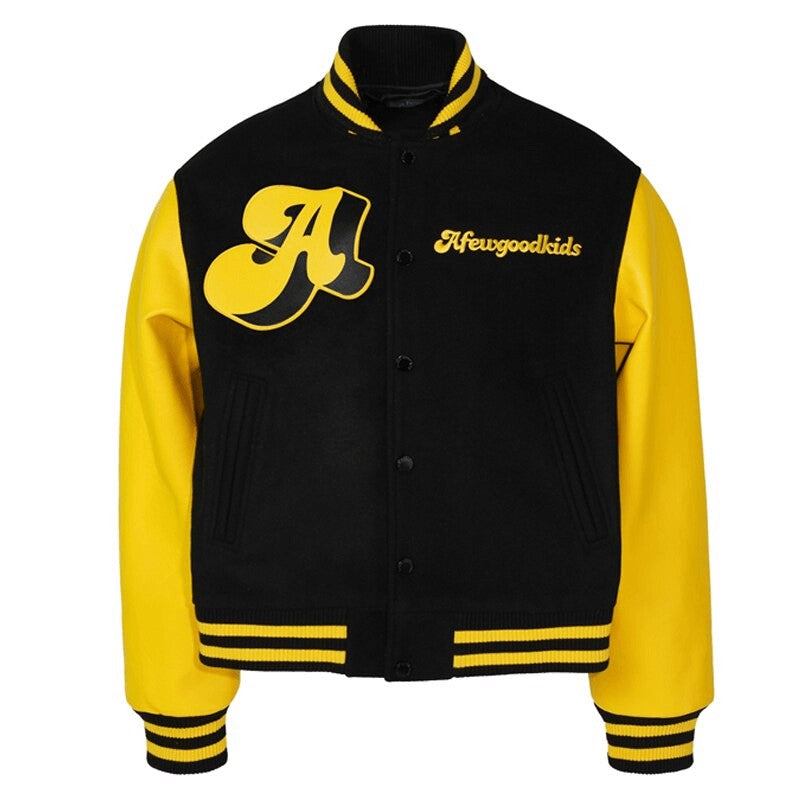 Ellesey - AFGK Yellow Varsity Jacket- Streetwear Fashion - ellesey.com