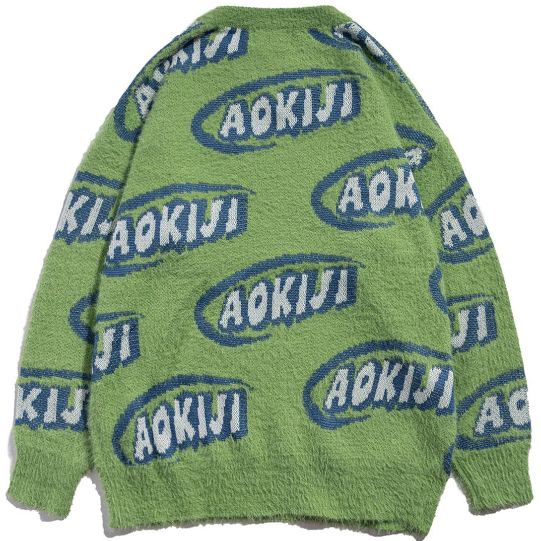 Ellesey - "AOKIJI" Full Print Knit Sweater-Streetwear Fashion - ellesey.com