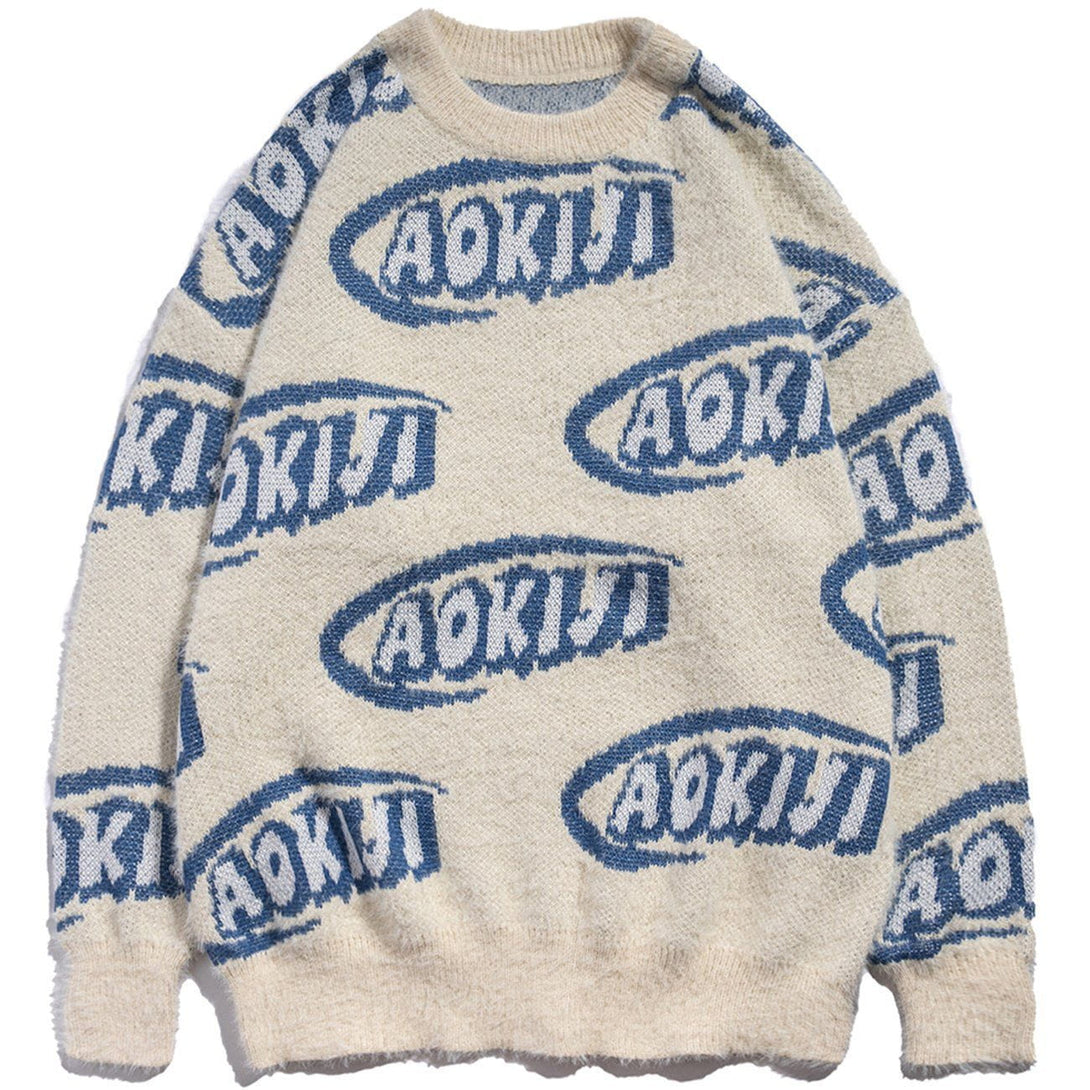 Ellesey - "AOKIJI" Full Print Knit Sweater-Streetwear Fashion - ellesey.com