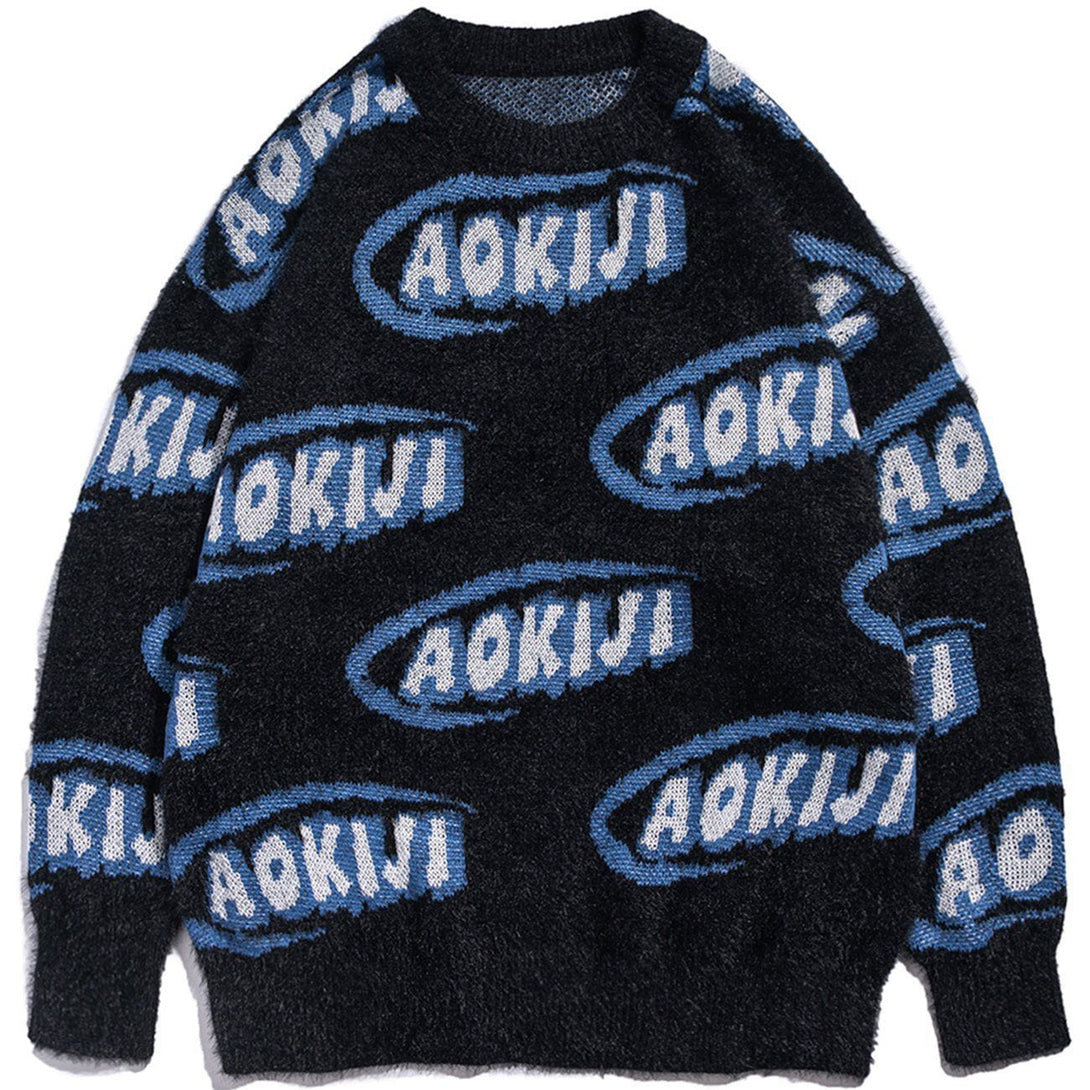 Ellesey - "AOKIJI" Full Print Knit Sweater-Streetwear Fashion - ellesey.com