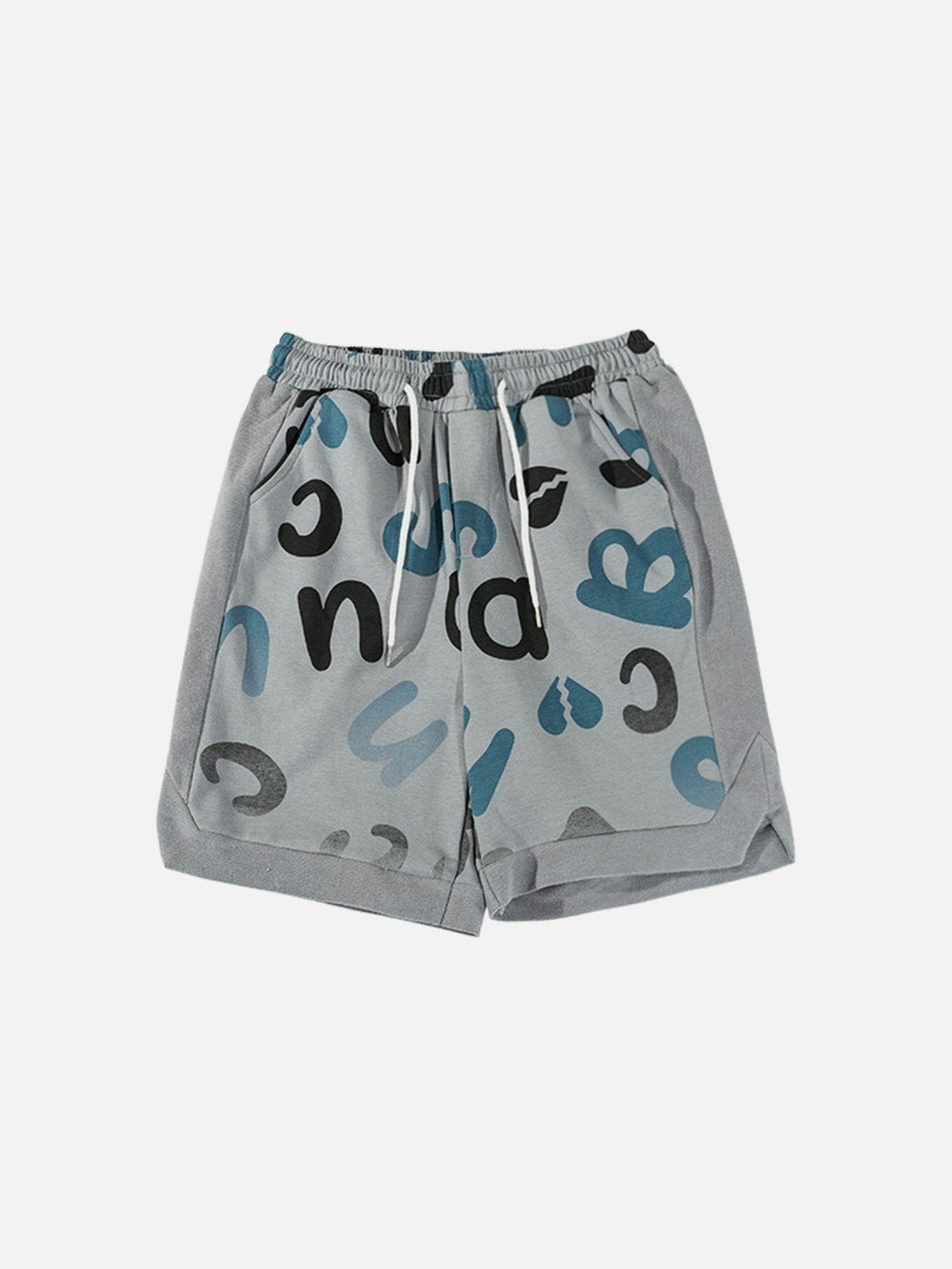 Ellesey - Alphabet Graffiti Patchwork Shorts- Streetwear Fashion - ellesey.com