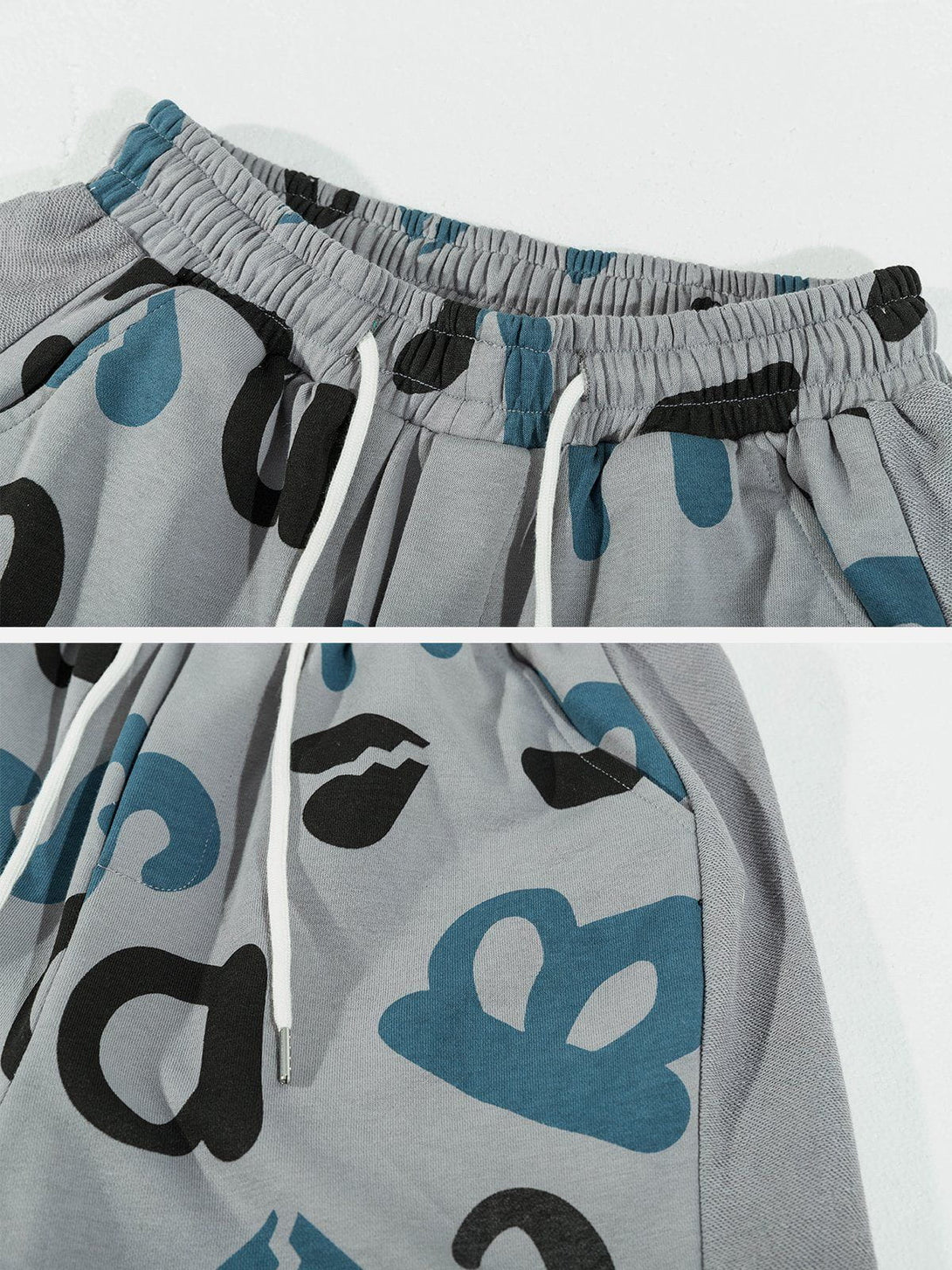 Ellesey - Alphabet Graffiti Patchwork Shorts- Streetwear Fashion - ellesey.com