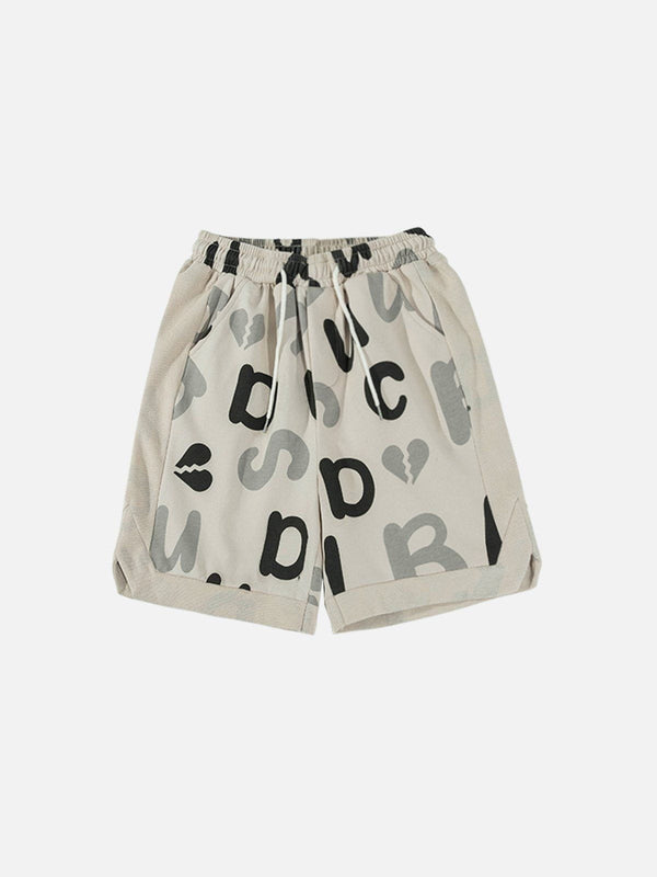 Ellesey - Alphabet Graffiti Patchwork Shorts- Streetwear Fashion - ellesey.com