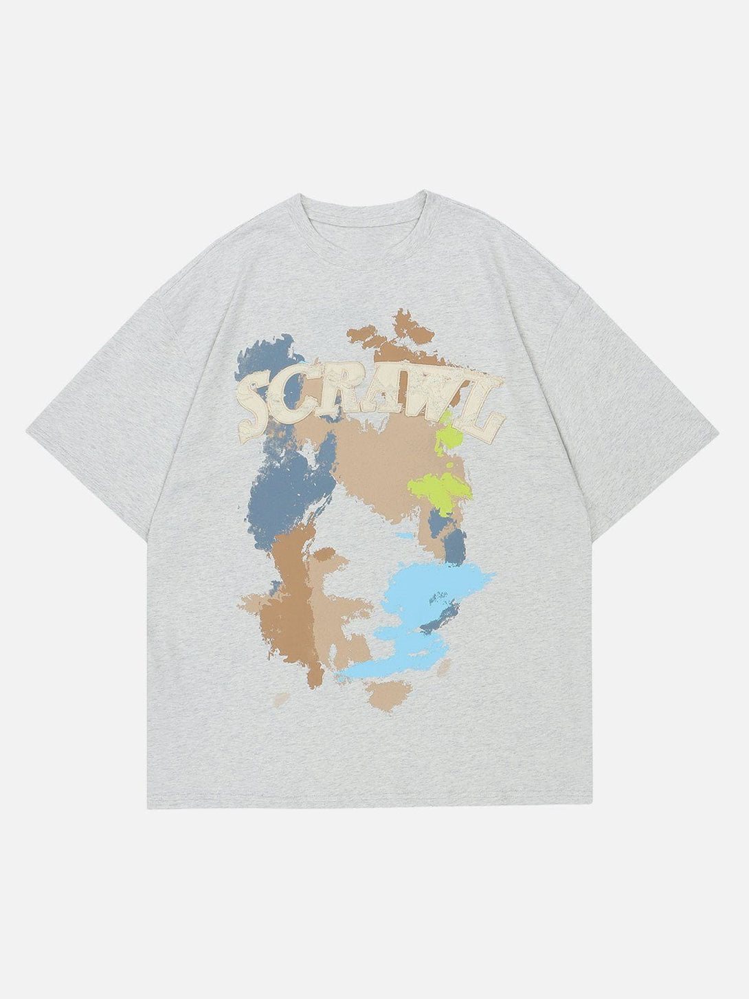 Ellesey - Applique Embroidery Pigment Printing Tee- Streetwear Fashion - ellesey.com