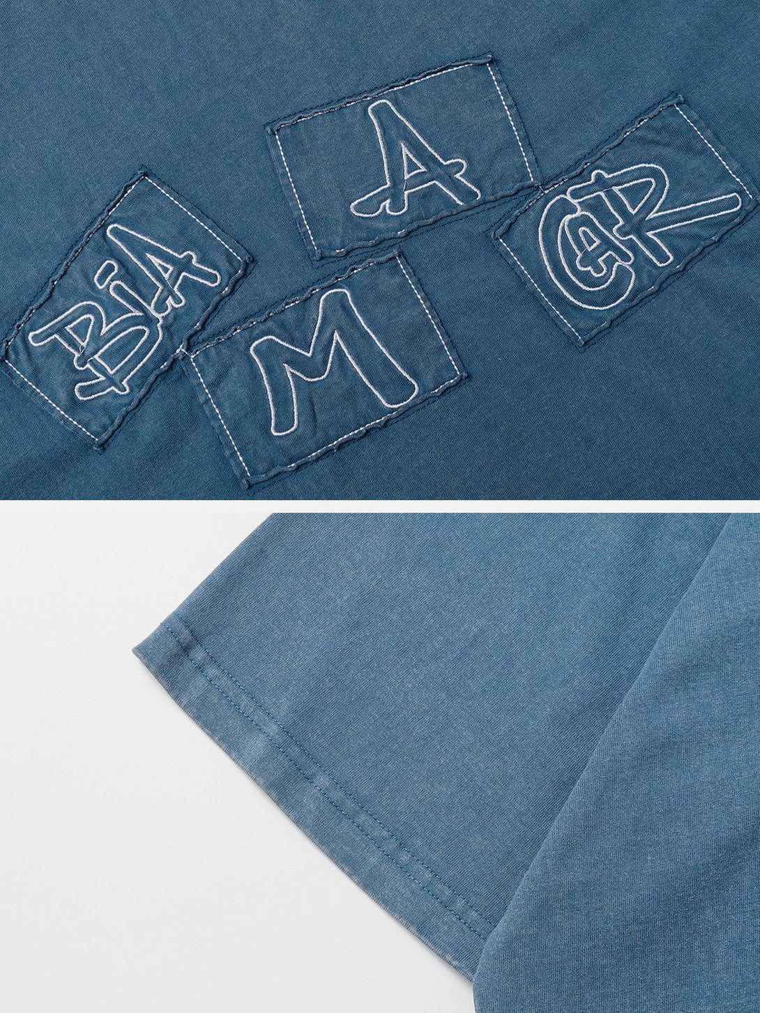 Ellesey - Applique Embroidery Washed Tee- Streetwear Fashion - ellesey.com