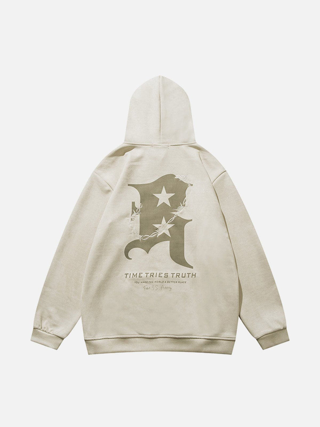 Ellesey - B Embroidered Vintage Hoodie- Streetwear Fashion - ellesey.com