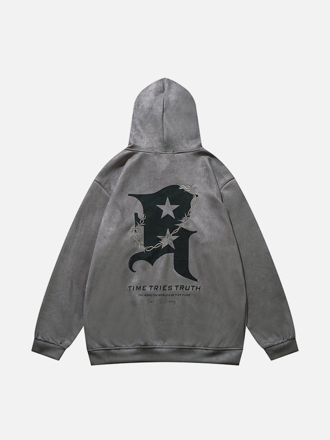 Ellesey - B Embroidered Vintage Hoodie- Streetwear Fashion - ellesey.com