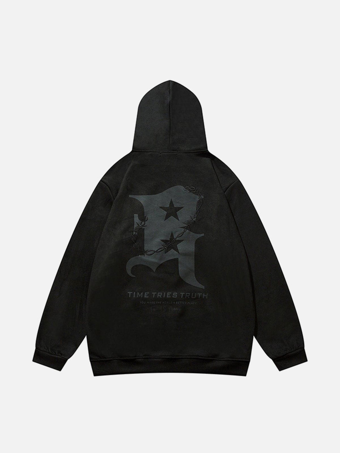 Ellesey - B Embroidered Vintage Hoodie- Streetwear Fashion - ellesey.com