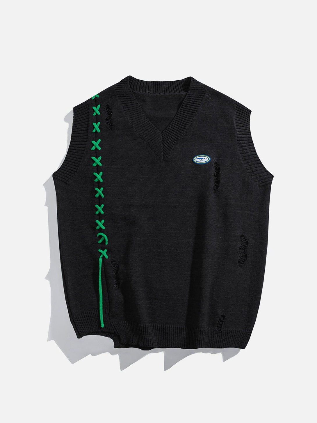 Ellesey - Bandage Hole Sweater Vest-Streetwear Fashion - ellesey.com