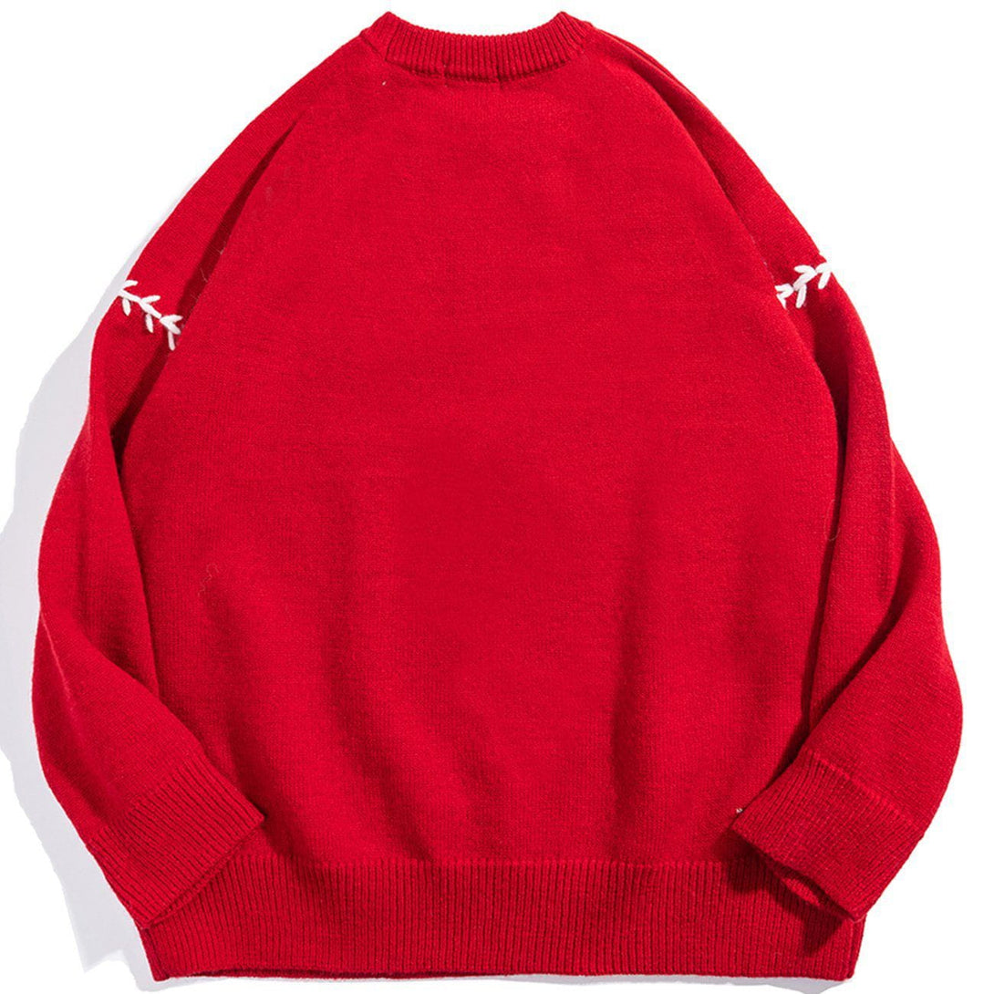 Ellesey - Bear Embroidery Knit Sweater-Streetwear Fashion - ellesey.com