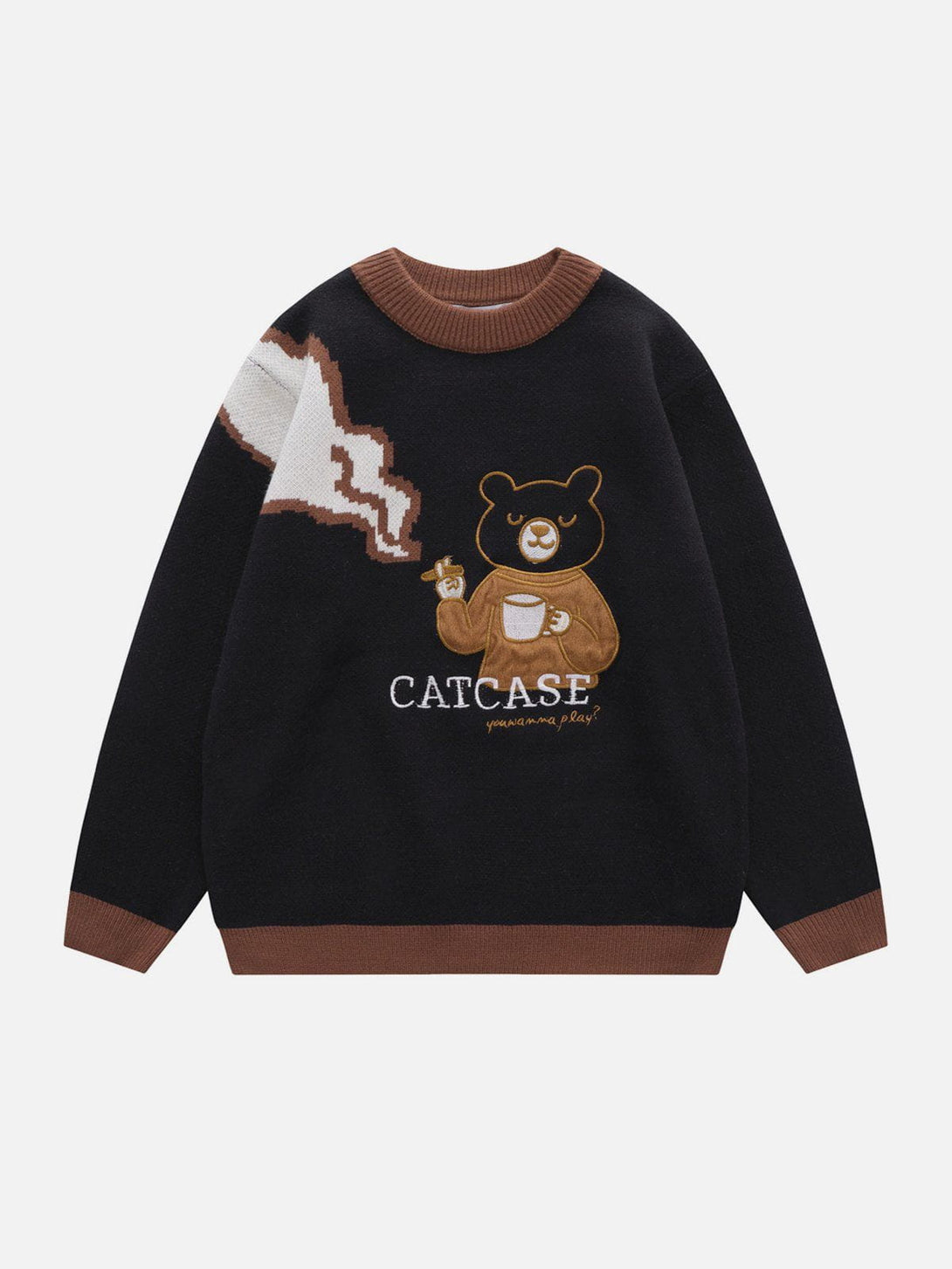 Ellesey - Bear Embroidery Pattern Sweater-Streetwear Fashion - ellesey.com