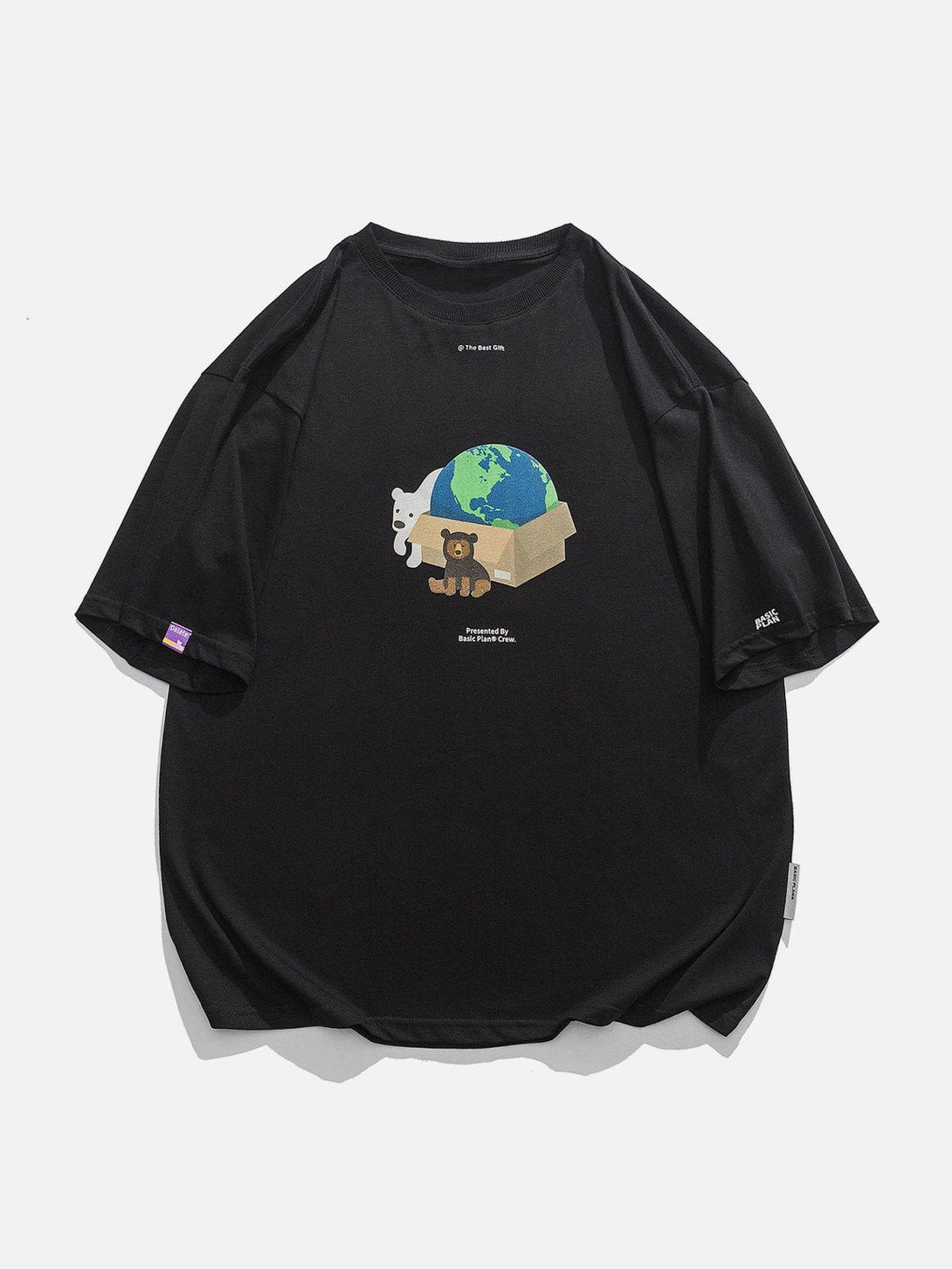 Ellesey - Bear Gift Earth Print Tee- Streetwear Fashion - ellesey.com