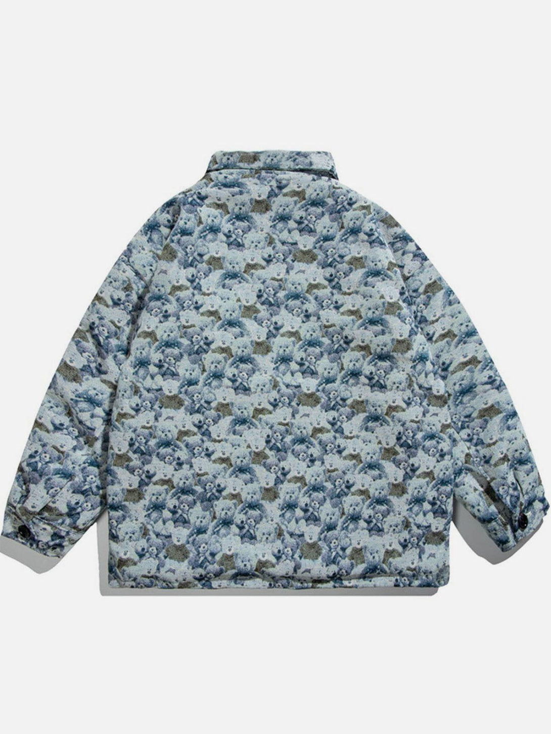 Ellesey - Bear Print Buttons Winter Coat-Streetwear Fashion - ellesey.com