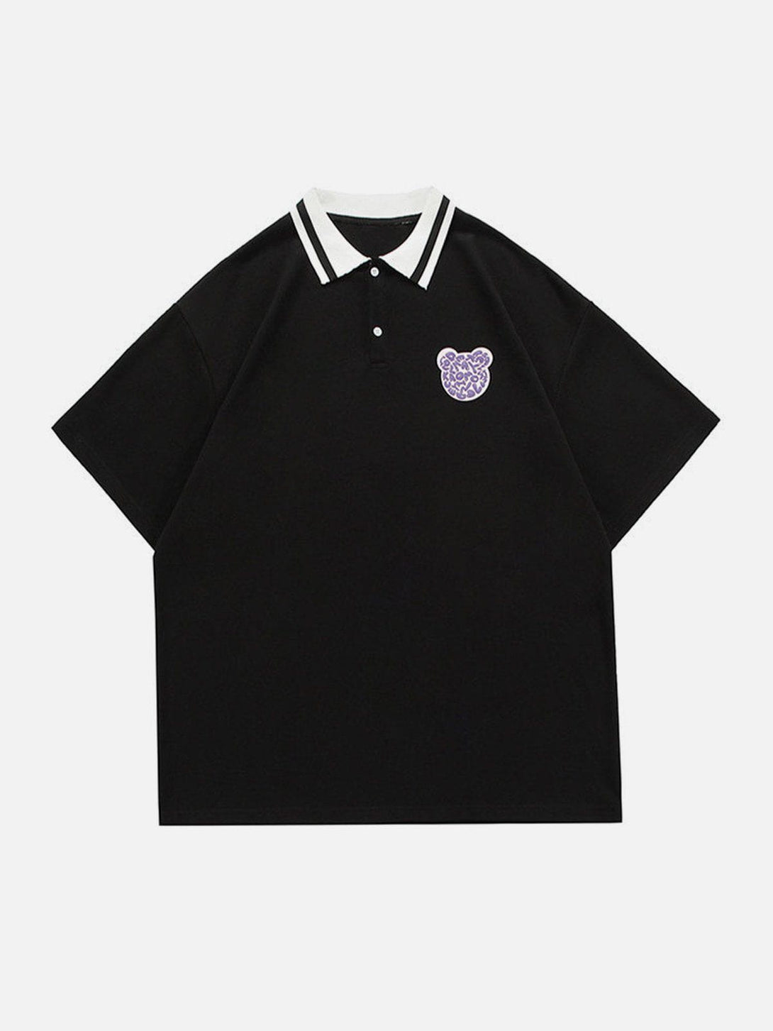 Ellesey - Bear Print Polo Collar Tee- Streetwear Fashion - ellesey.com