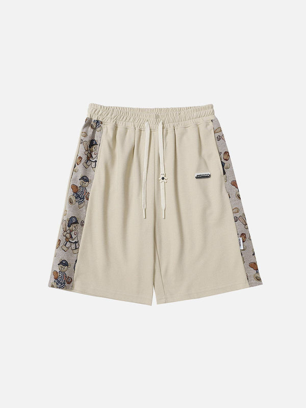 Ellesey - Bear Print Sticker Shorts- Streetwear Fashion - ellesey.com