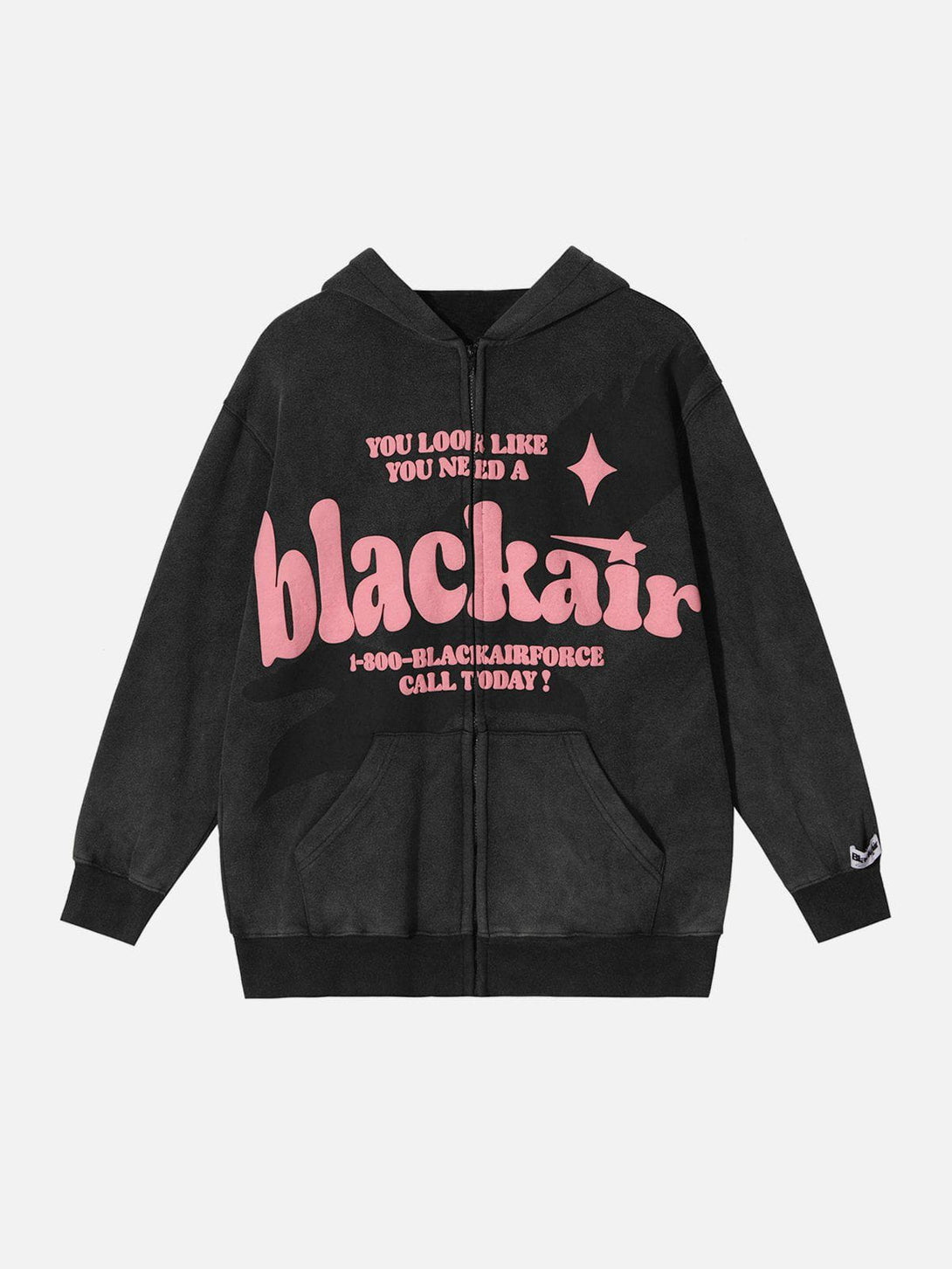 Ellesey - Blackair Letter Print Hoodie- Streetwear Fashion - ellesey.com