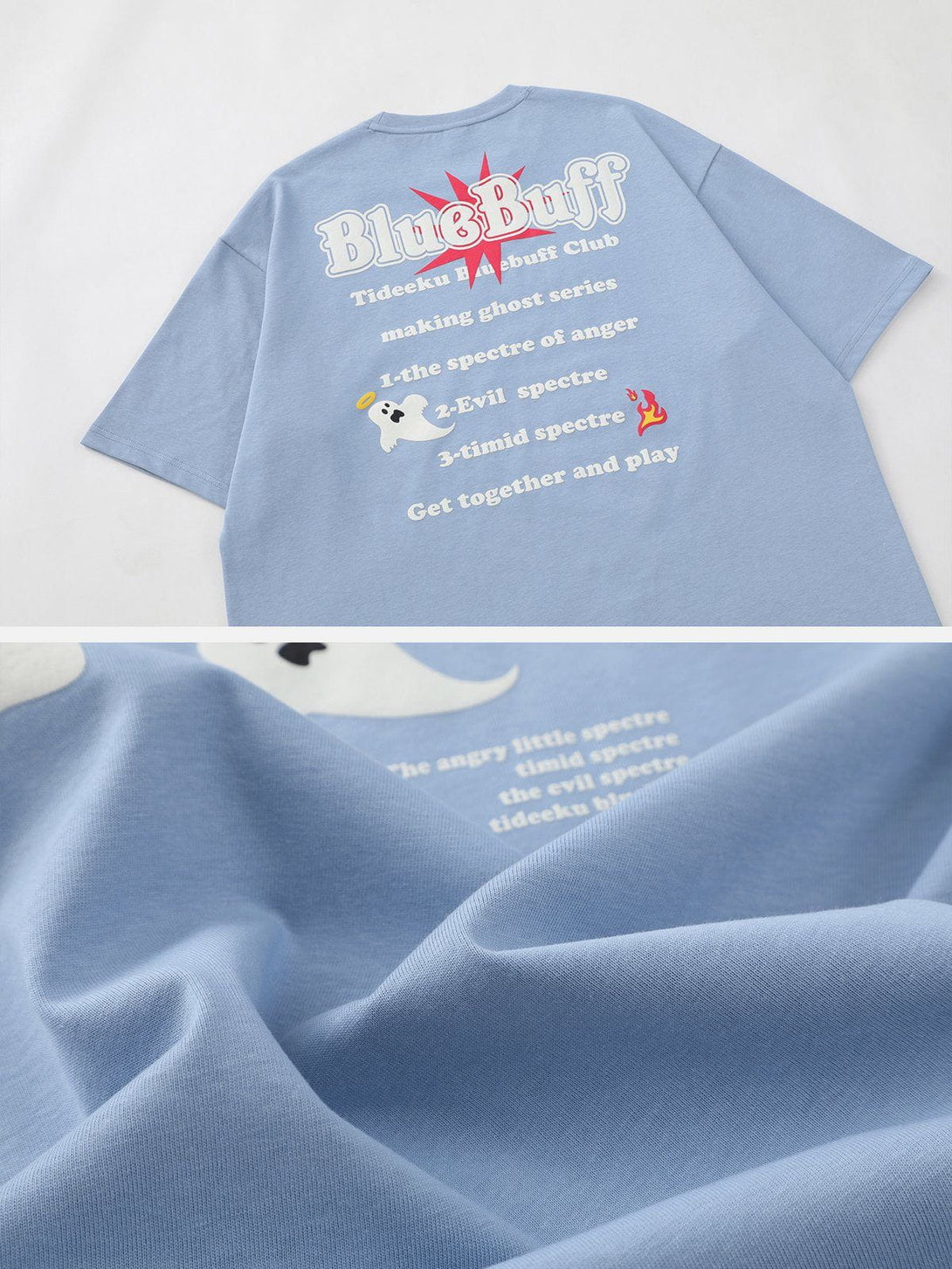 Ellesey - Blue Buff Ghost Print Tee- Streetwear Fashion - ellesey.com