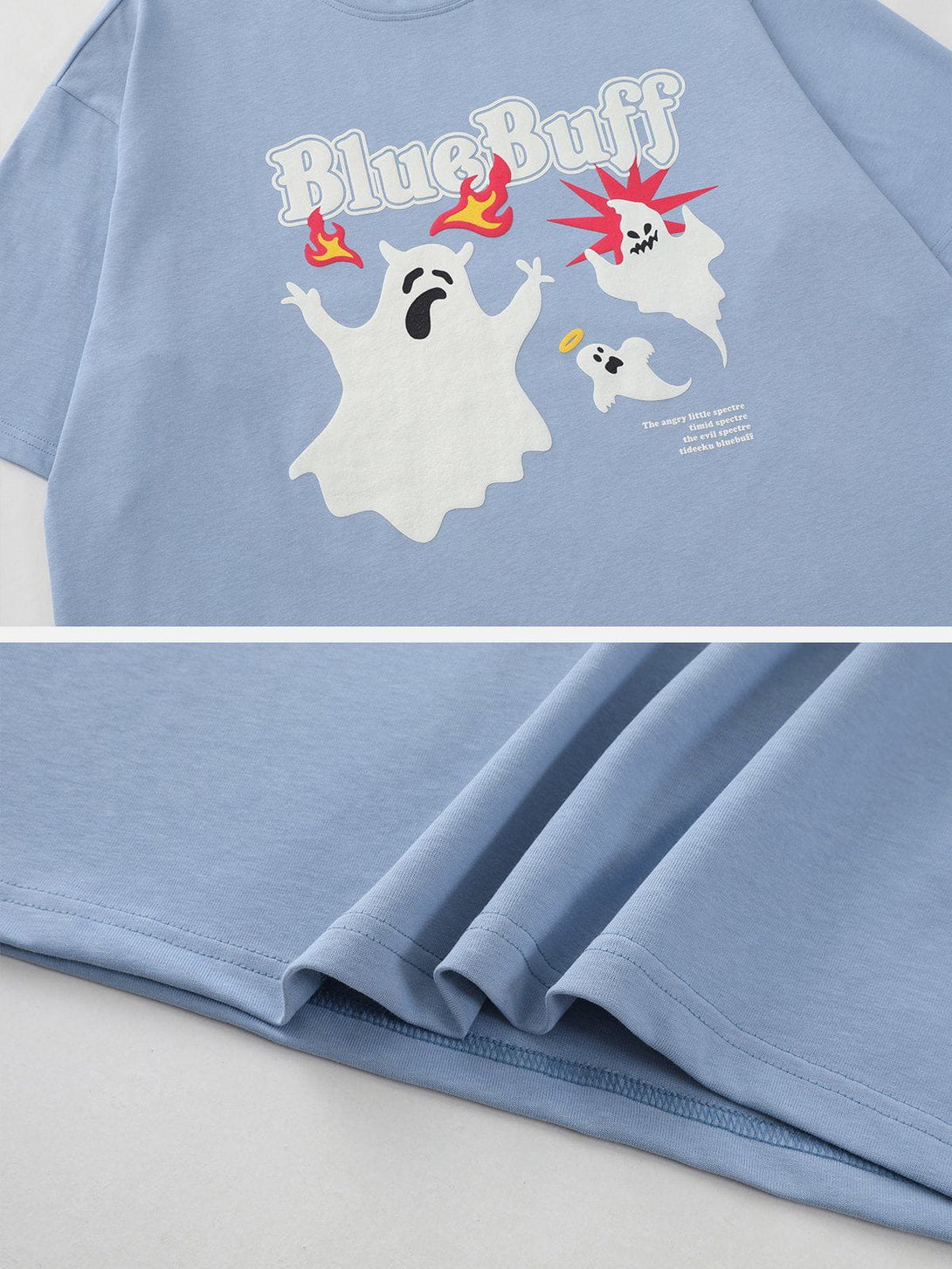 Ellesey - Blue Buff Ghost Print Tee- Streetwear Fashion - ellesey.com