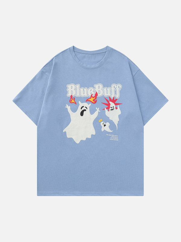 Ellesey - Blue Buff Ghost Print Tee- Streetwear Fashion - ellesey.com