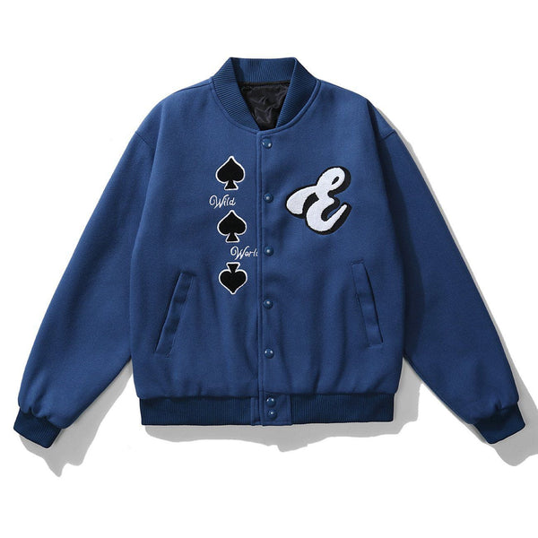 Ellesey - Building Embroidery Varsity Jacket- Streetwear Fashion - ellesey.com