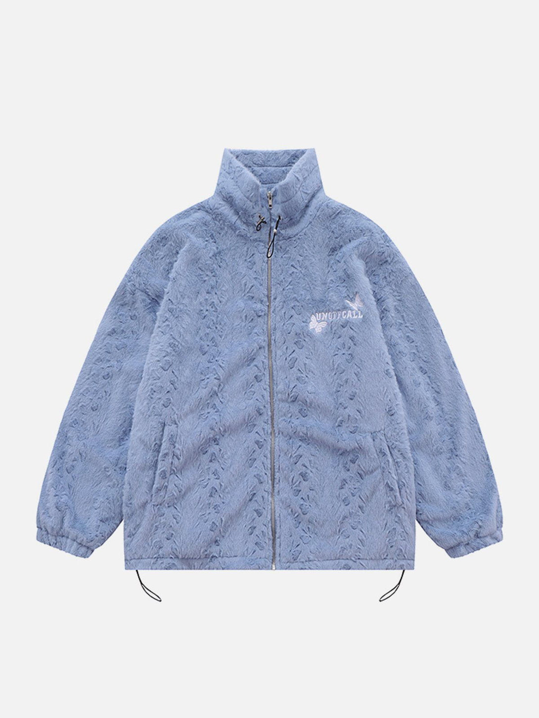 Ellesey - Butterfly Applique Embossed Plush Winter Coat-Streetwear Fashion - ellesey.com