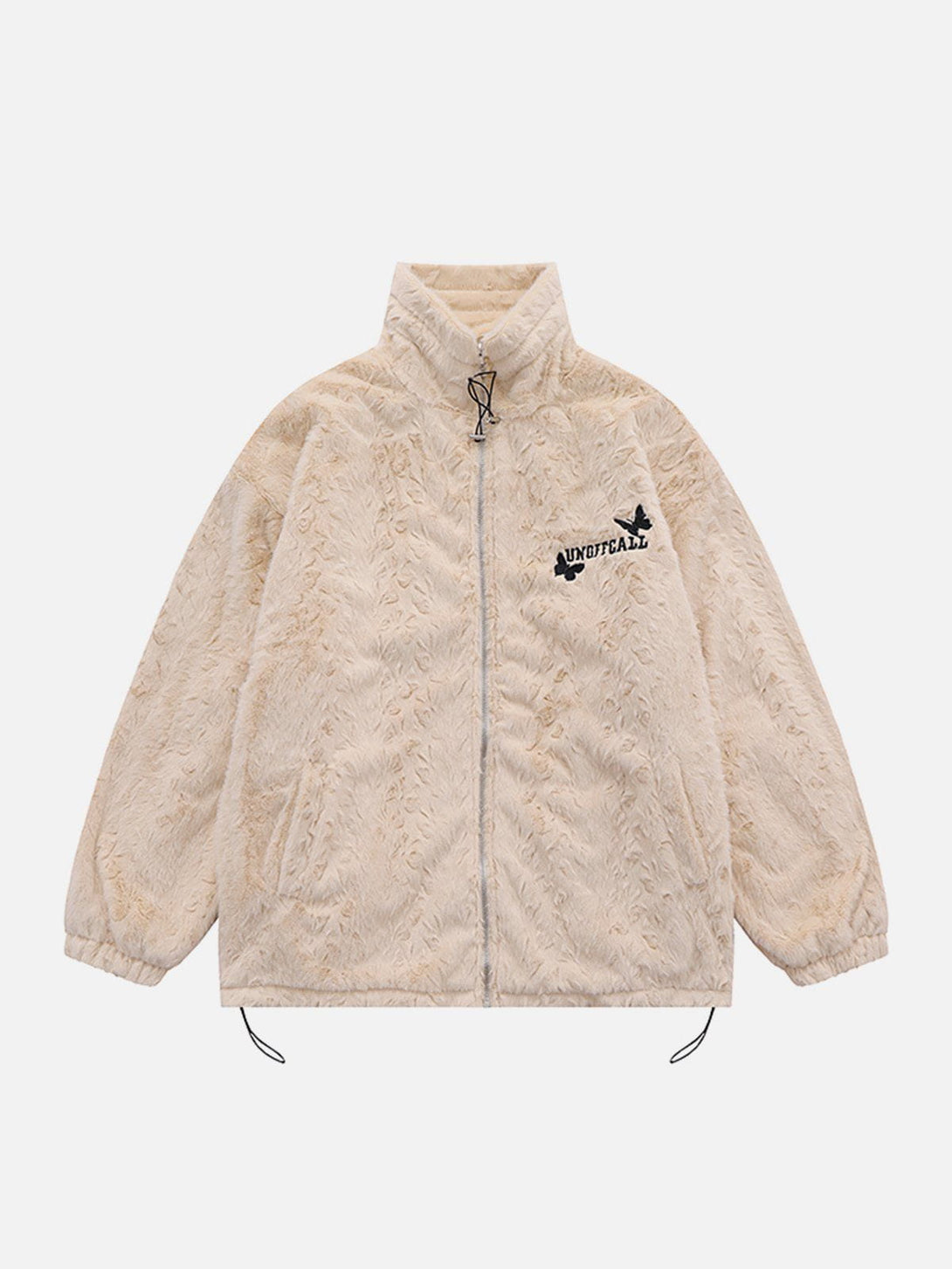 Ellesey - Butterfly Applique Embossed Plush Winter Coat-Streetwear Fashion - ellesey.com