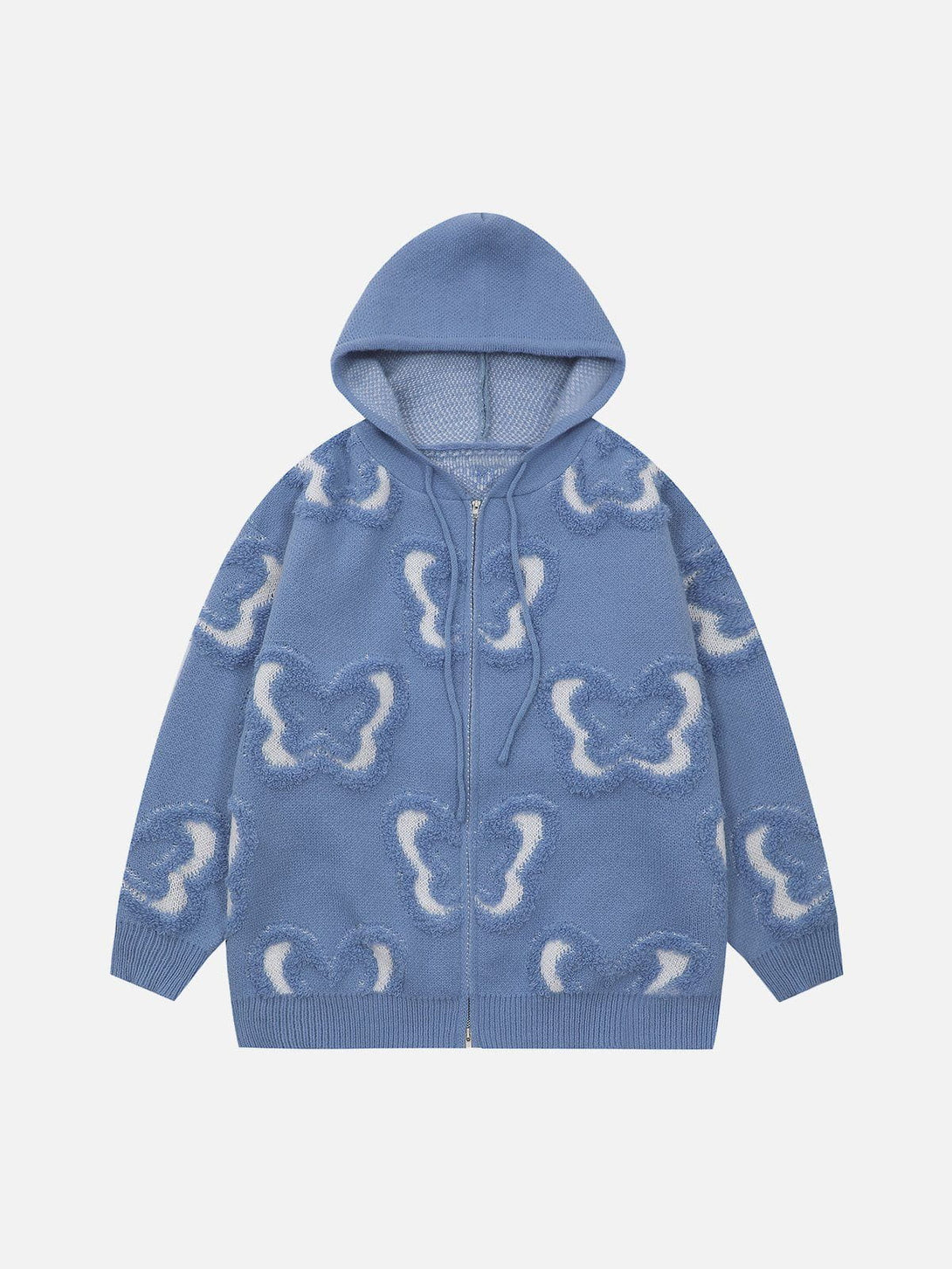 Ellesey - Butterfly Flocked Knit Hoodie- Streetwear Fashion - ellesey.com