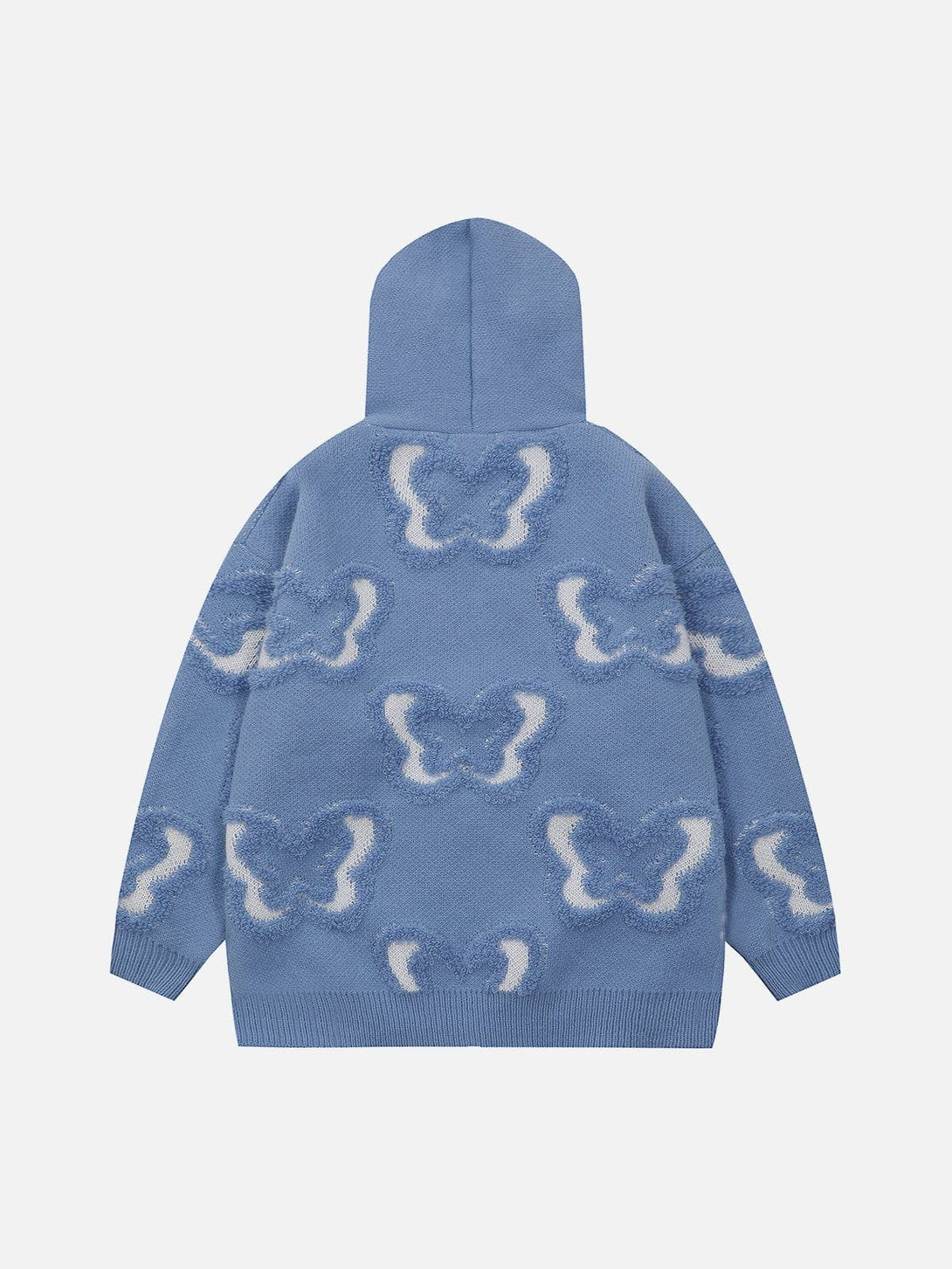 Ellesey - Butterfly Flocked Knit Hoodie- Streetwear Fashion - ellesey.com