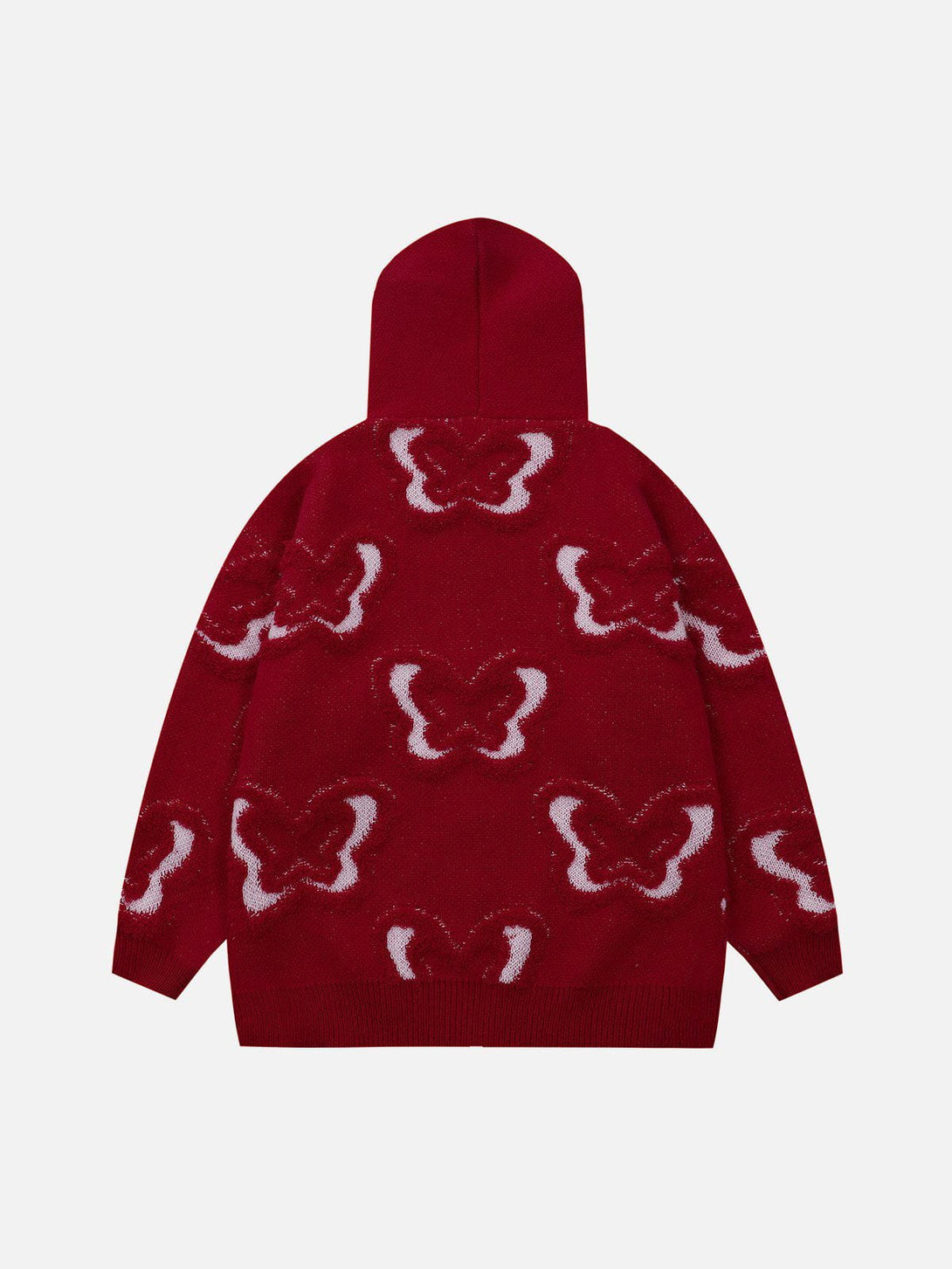 Ellesey - Butterfly Flocked Knit Hoodie- Streetwear Fashion - ellesey.com